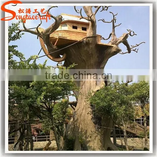 Factory price of Chinese suppliers large outdoor FRP artificial tree house prefabricated