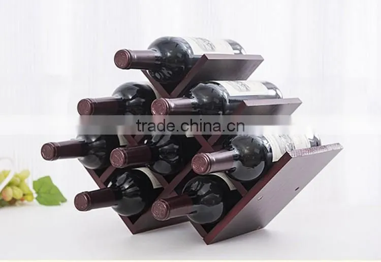 Fashion latest style beautiful checkered wooden wine rack