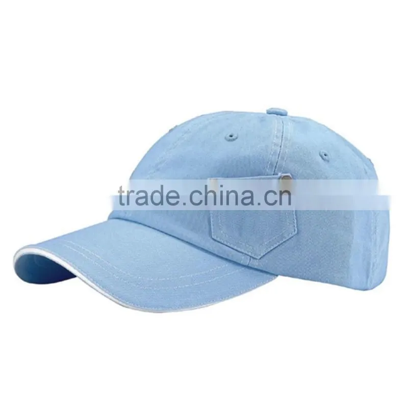 Blank Washed Denim Dad Cap And Lighter Pouch On The Side