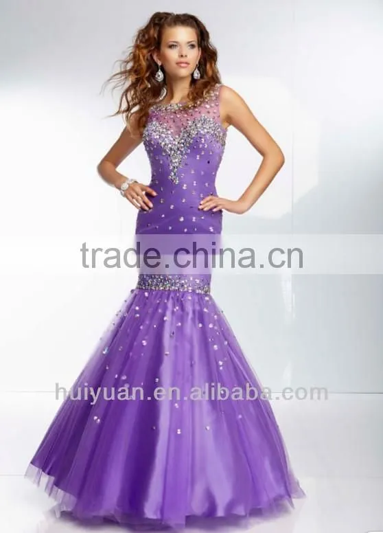 Mermaid Lace Illusion Neckline Cap Sleeves Beaded Clearance Prom Dresses