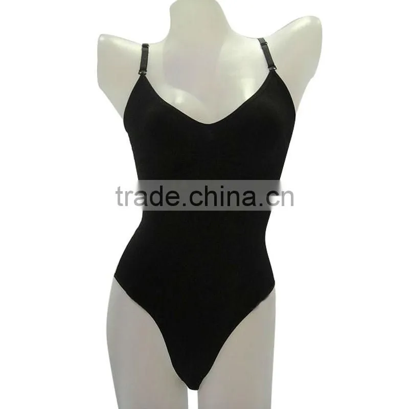 Black high cut seamless ladies hot shapers sexy bodysuits women slimming shapewear