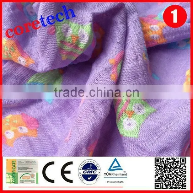 Anti-bacterial breathable organic cotton gauze fabric factory