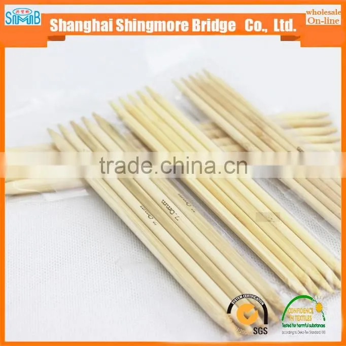 needle work supplier cheap wholesale good quality 20cm bamboo double point needle knitting in low price