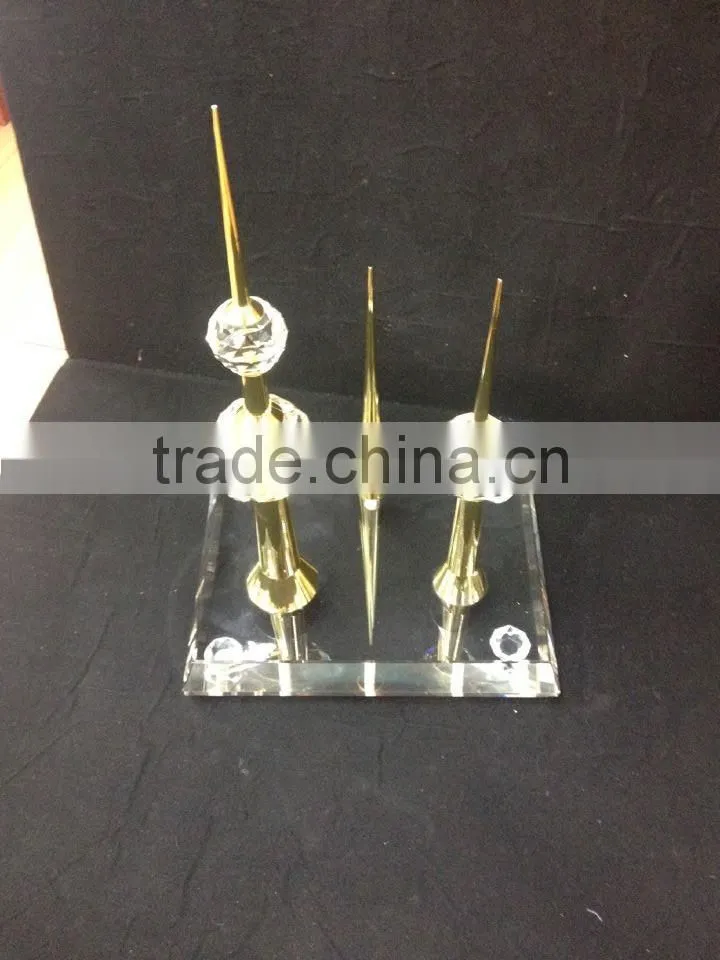 Hight Quality Crystal 24k Kuwait tower model for souvenir gift JC-05