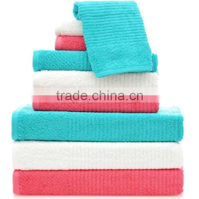 Solid-colored set with diamond pattern Egyptian cotton towel set