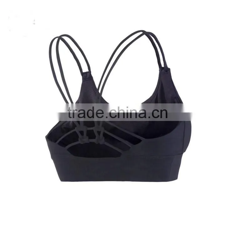 Women High Impact Strappy Cross Criss Gym Active Sports Bra