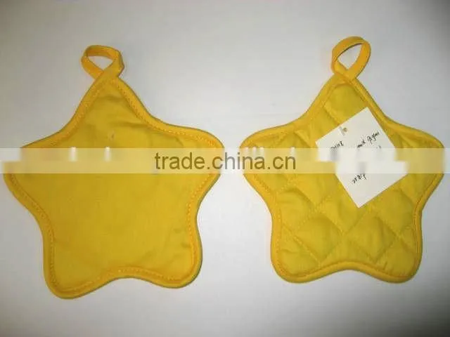 Orange Star Shape Pot Mitt Solid Color Cotton Potholder