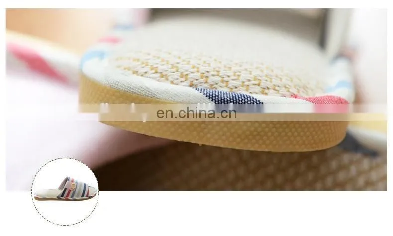 Wholesale linen women slippers linen embroidered slippers indoor 2016