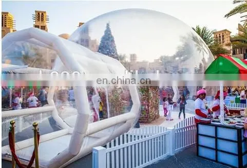 Custom christmas decorations giant inflatable human size snow globe with the frame