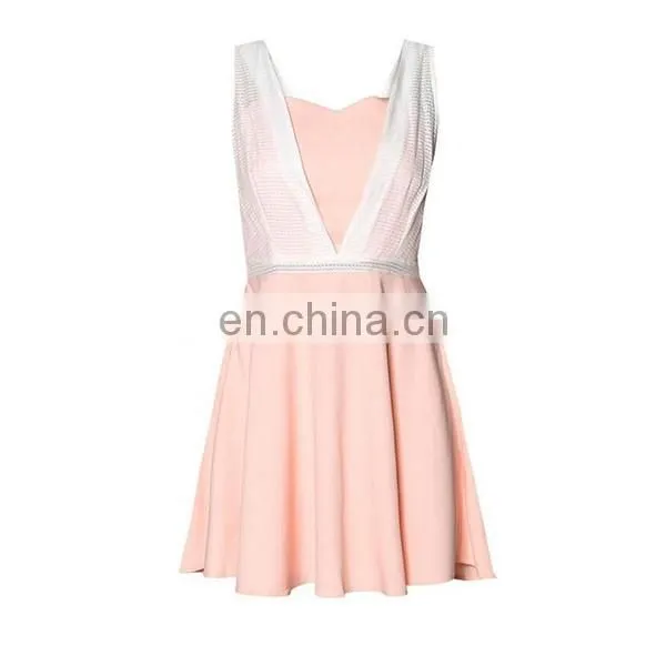 OEM 2016 women casual dress fashion sleeveless layered lace dress