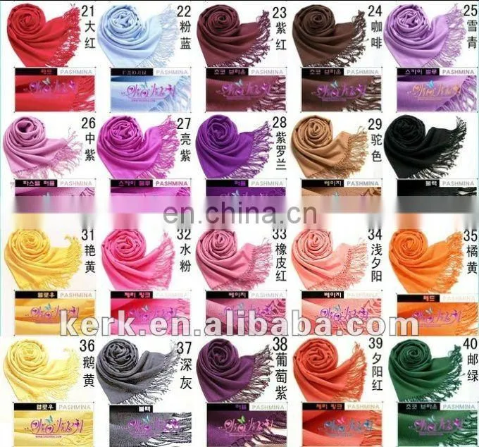 Fashion Plain Design Scarf and shawl, Stock 40 colors Wholesale Price,Material:Cashmere+ Viscose
