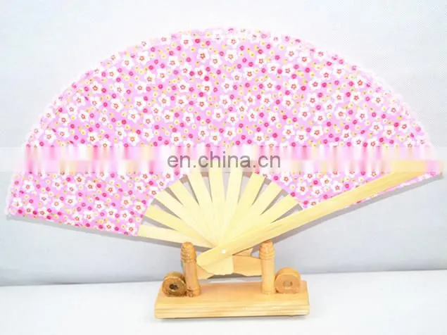 nylon foldable hand fans/cheap silk hand fans