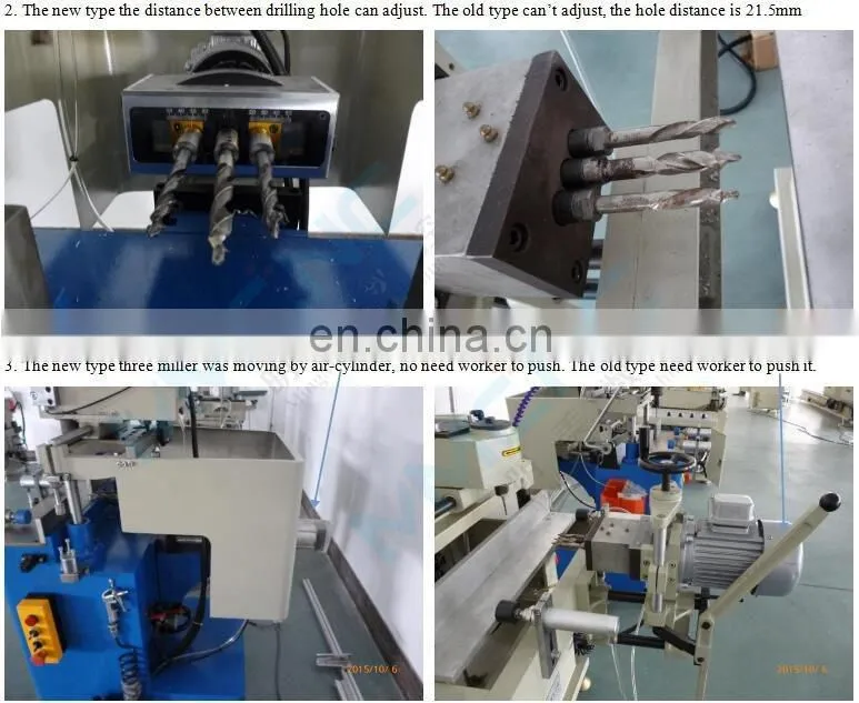 Colombia manual triple drill copy routing machine for pvc aluminium window door