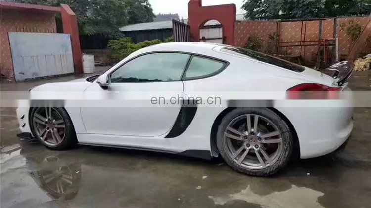 CQCV style carbon fiber body kit for Porsche cayman 981 front lip spoiler rear lip side skirts Light eyebrow and wing spoiler