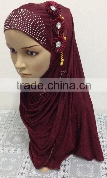 A578 New 3 flowers lady's muslim long one piece hijab