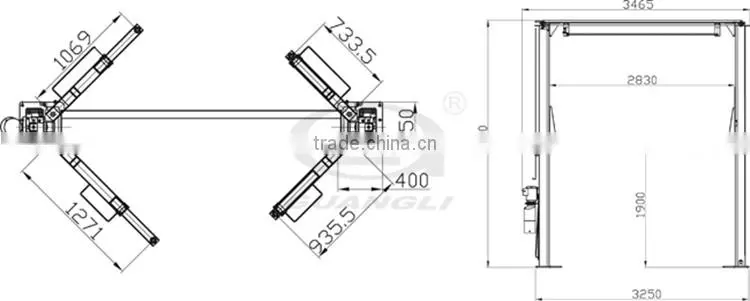 China manufacturer 380v 50hz 2.2kw hydraulic lift for car wash