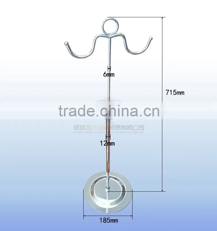Hot sale metal chrome handbag display stand