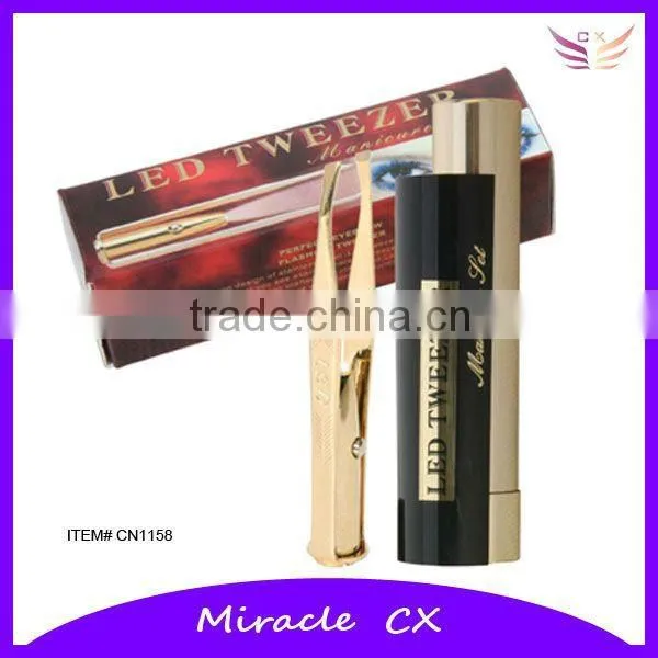 High quality ladie's LED lighted tweezer with mirror
