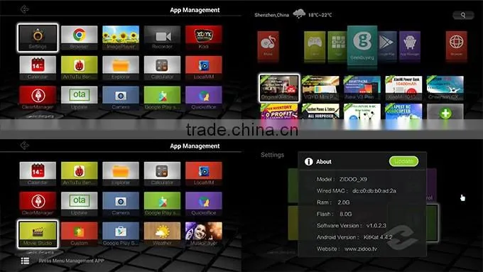 New Zidoo X9 Bluetooth 4.0 Dual Band Wi-Fi Mali450 GPU Android 4.4 kitkat Smart Tv Box