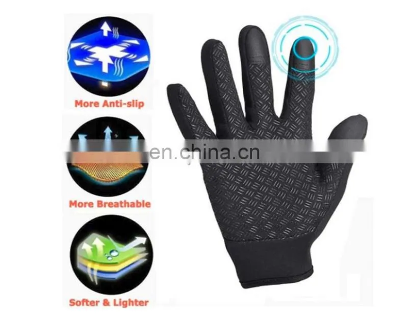 Wholesale Waterproof black neoprene fabric with touchscreen fingers outdoor sport diving protective glove