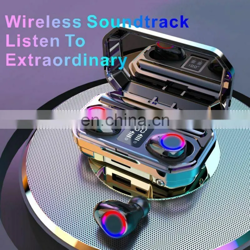 New Trend TWS M12 BT Earphone 5.0 Touch Music Earphones Stereo Bass True Wireless Earbuds With Flashlight Mic
