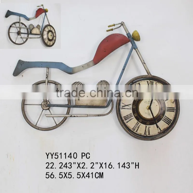 New design vintage bicycle metal table clock, wholesale cheap clock
