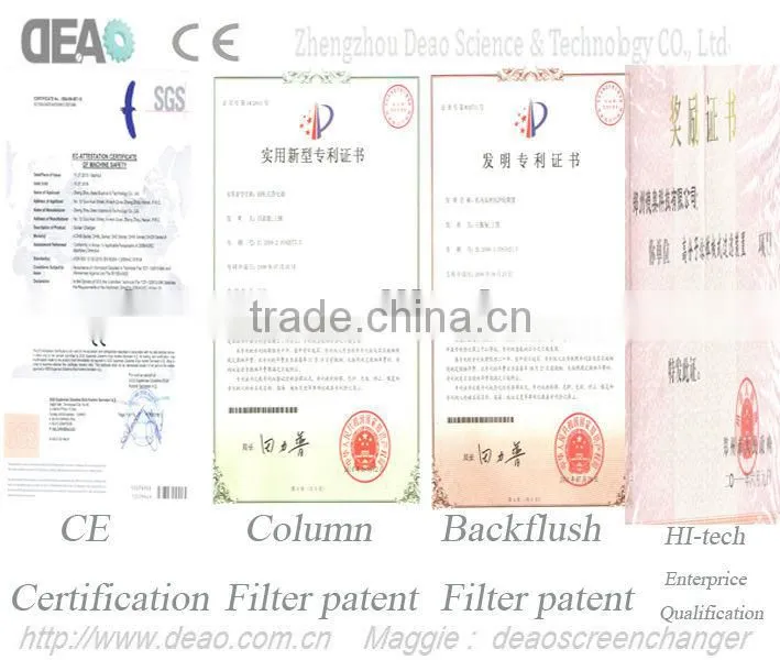 New Continuous plastic screen changer