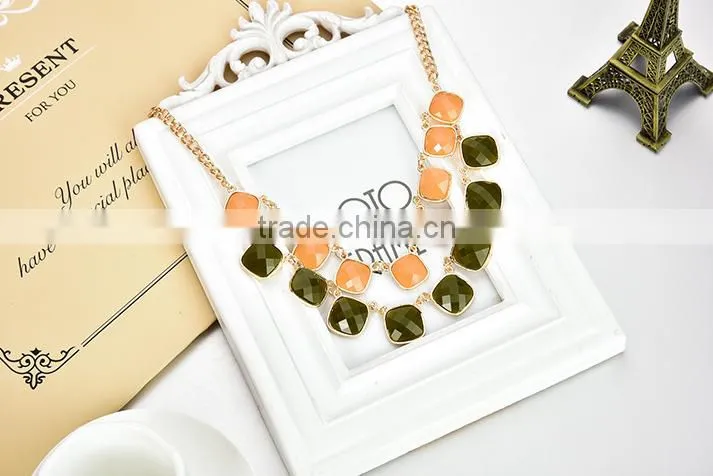Jewelry Factory Wholesale Women Choker Resin Necklace Type Layered Necklace