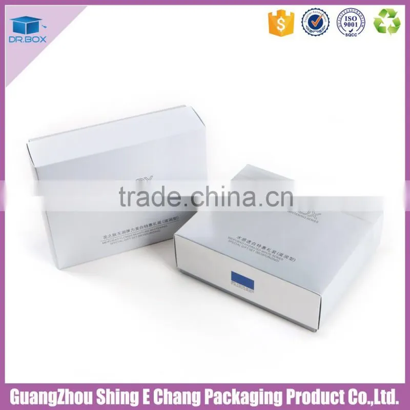 Silver white printing paper cosmetics box,cosmetic packaging box