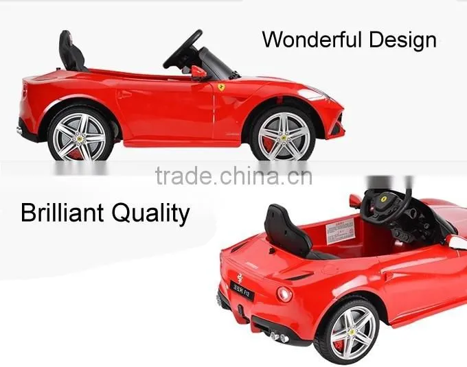 Battery opreated PP plastic type Ferrari F12 Licensed Ride on car for kids