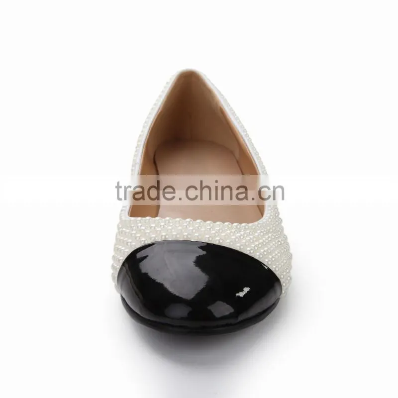 2015 New Model Woman Casual Shoes Fashion Lady Flat Shoes Pearl China Wholesale Woman Shoes