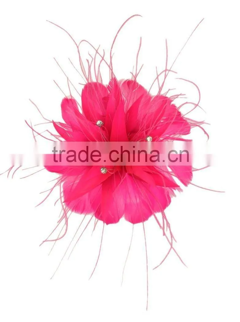 Rhinestone Feather Flower Hair Fascinator/Clip/Barrettes
