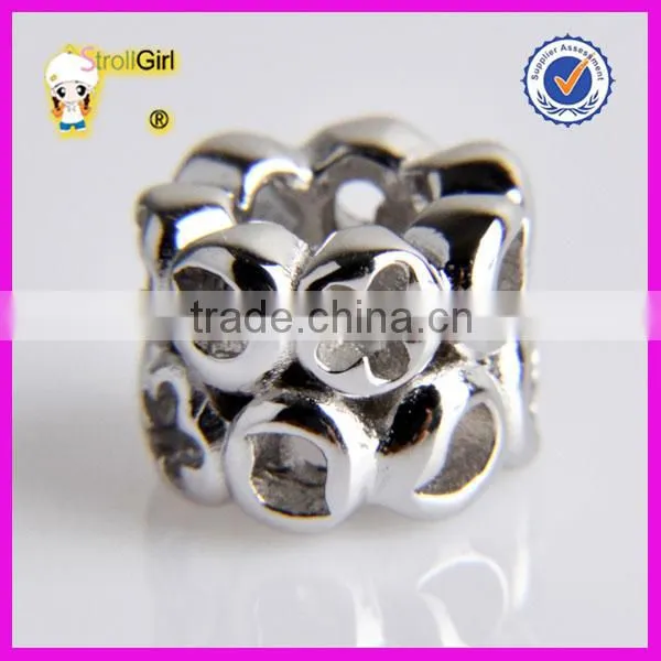 Wholesale beads hollow triangle charm 925 sterling silver beads fit Charm bracelets and necklace