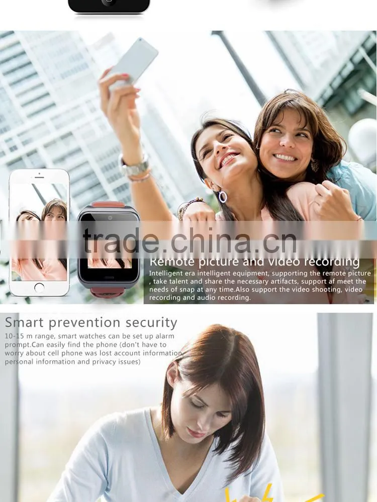 Quad band GSM GPRS smart phone watch with 1.3MP HD camera