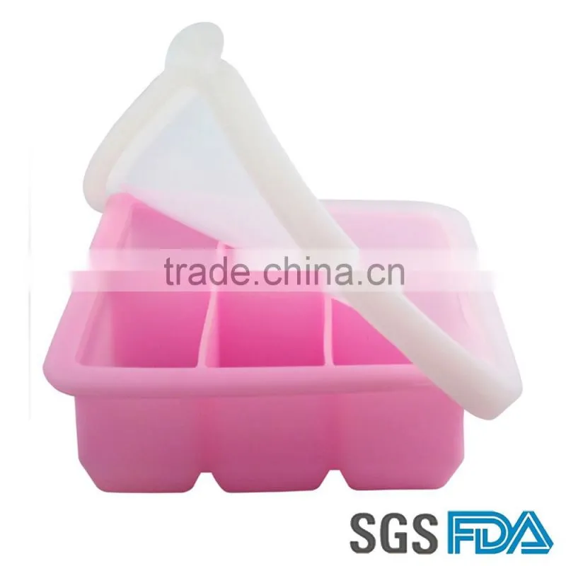 2016 HOT freezer silicone ice cube tray with lid