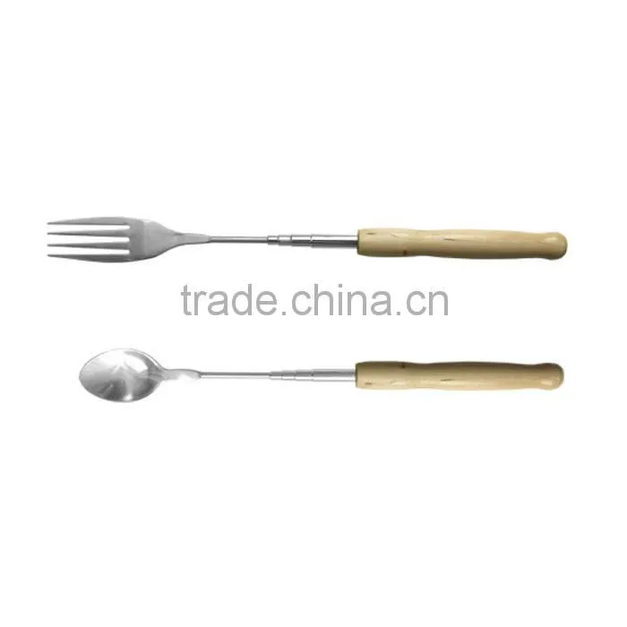 Stainless steel telescopic spoon and fork