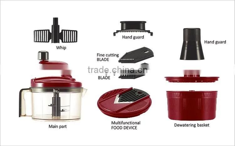 PP+ABS+S/S 23*20*26 Kitchen tools multifunctional food processor/kitchen king pro manual food processor/vegetable grinder