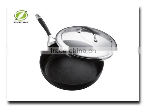 Aluminum Nonstick Pressed/ Forged Fry Pan with Glass Lid Lid Covered Pizza Pan Egg Pan