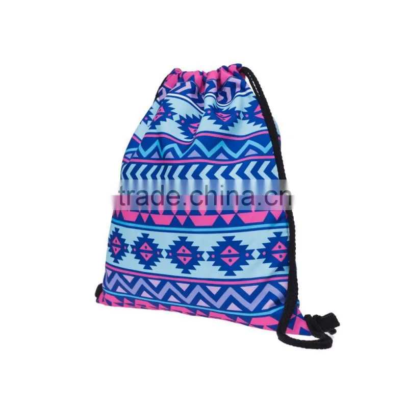Brand New 3D Print Aztec High Quality Kids Colorful Drawstring Bag