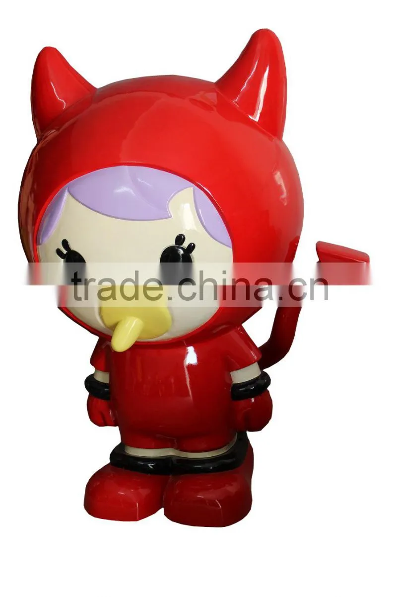 red resin cartoon character statue