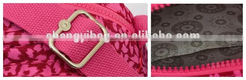 wholesale pink cottton fancy cotton shoulder bags with multi pockets