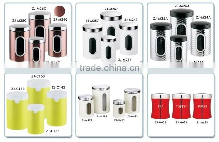 stainless steel 3pcs canister with rack