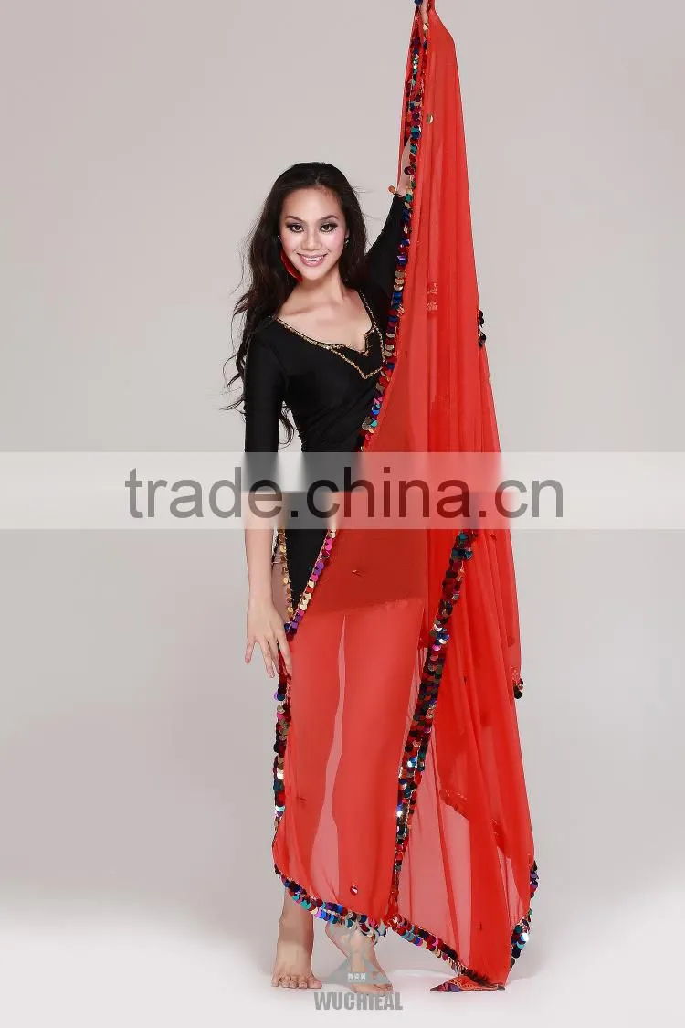 Malaya belly dance veils with sequin for lady dancers (SJ015)