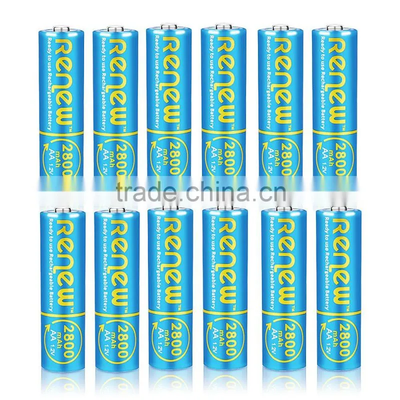 RENEW brand NiMH AA 2800mAh Ready-To-Use AA Rechargeable Batteries 12 Pack