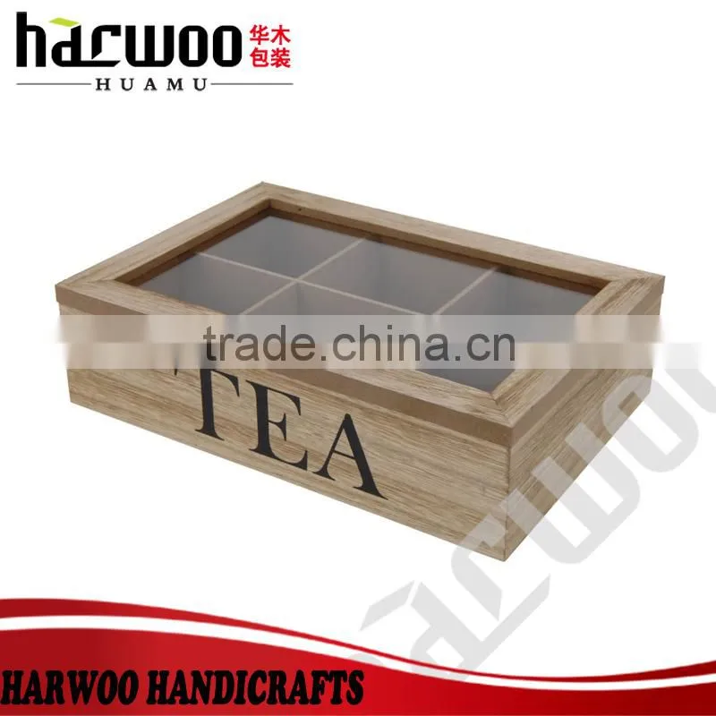 8 compartments tea box,wooden tea storage box,tea box with acylic window