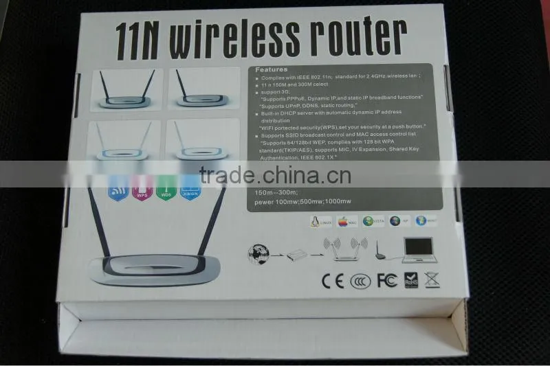 802.11n 300Mbps High Power 1000mw Wireless Router With POE