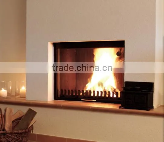 Real flame fireplace glass
