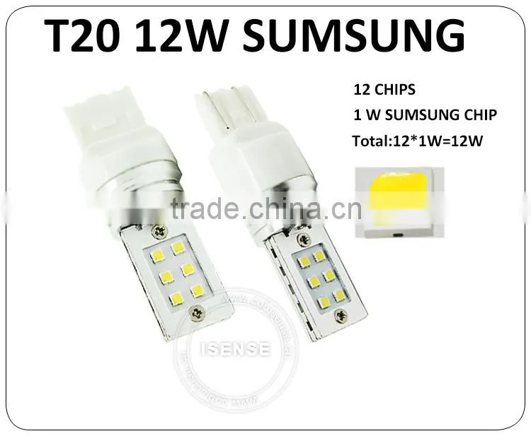 High power best seller 12pcs sum-sung chips 12v 24v brake light 7440 t20 w21/5w 7443 lamp led auto led light
