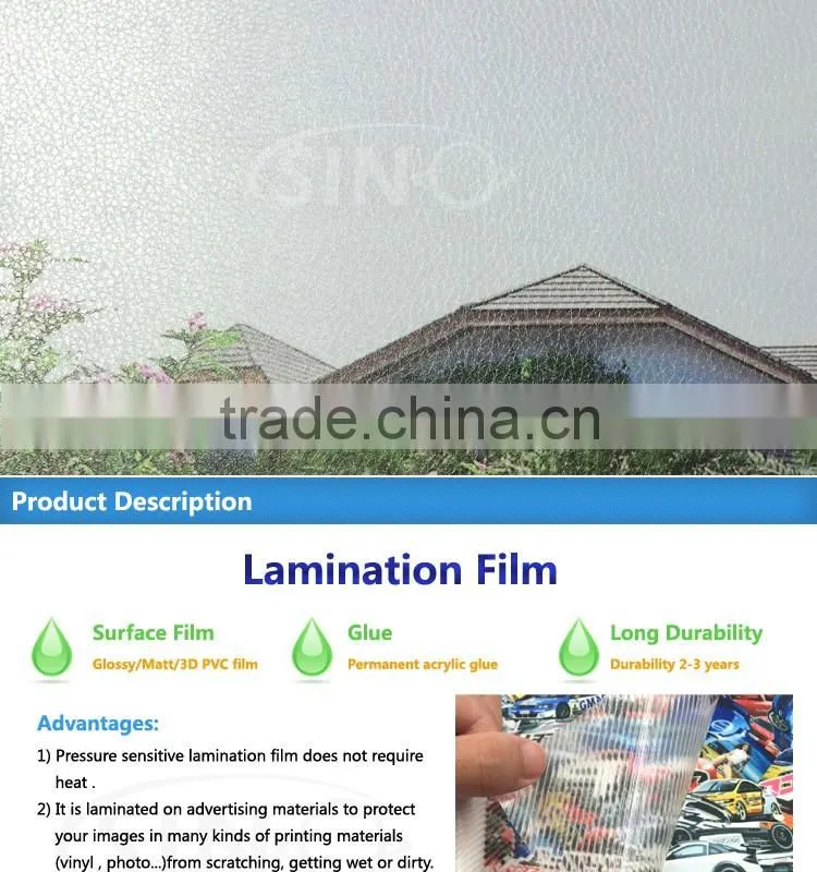 SINO Printing Material PVC Roll Cold Lamination Flooring Film