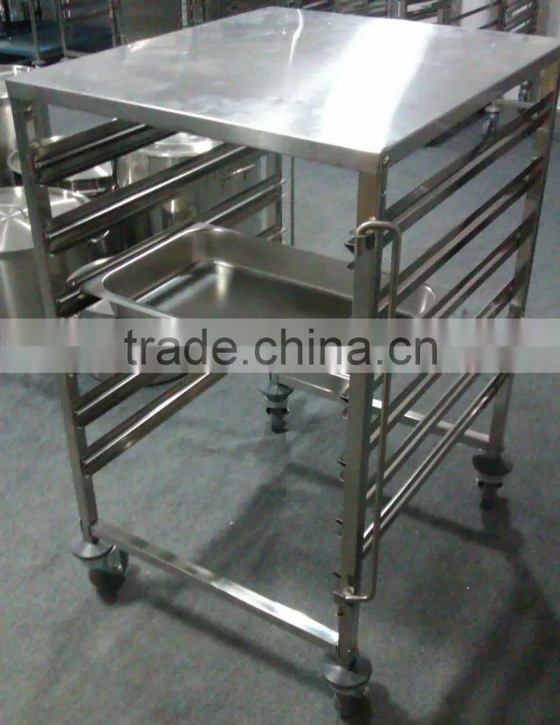 Kitchen Bread Wire Storage Basket Trolley wire Basket with Wheels